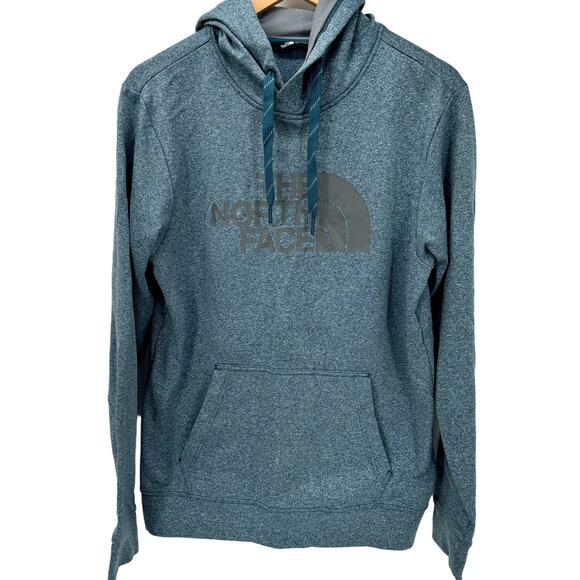 The North Face Hoodie Mens Small Blue Gray Surgent Half Dome Pullover Comfy - Picture 1 of 8